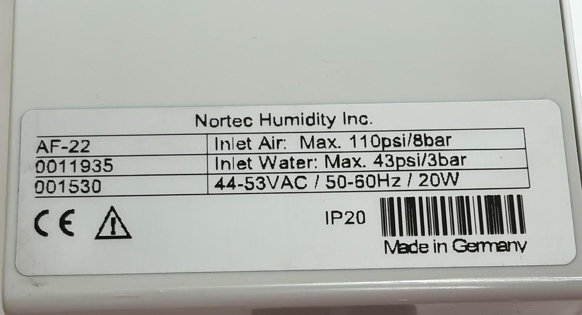 Used Nortec Humidity AF-22 Compressed Air Humidifier Control Unit 001530