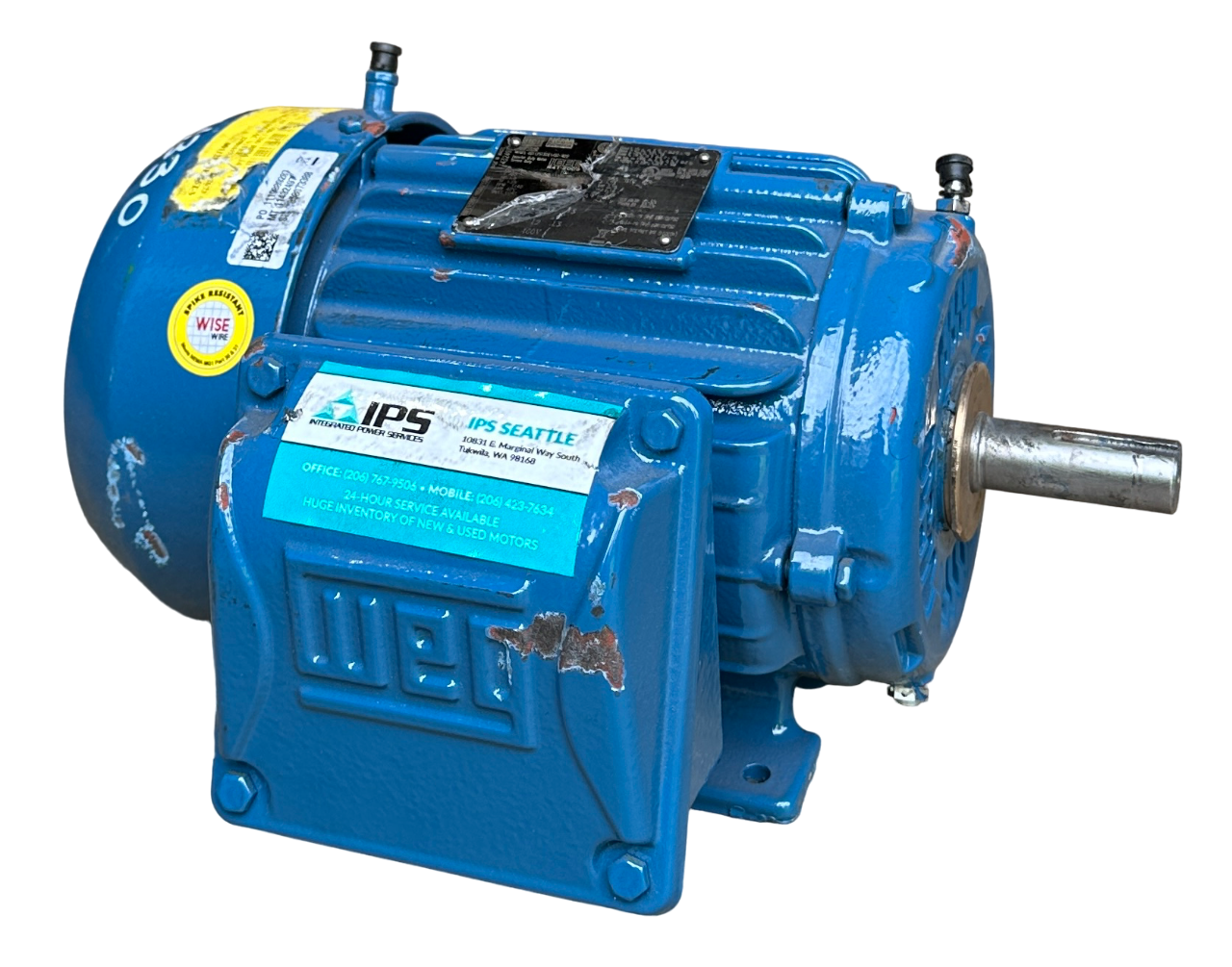 Used WEG 00112ST3QIE145T-W22 / 00112ST3QIE145TW22 SEVERE DUTY MOTOR 3PH 1HP 460V NSNP