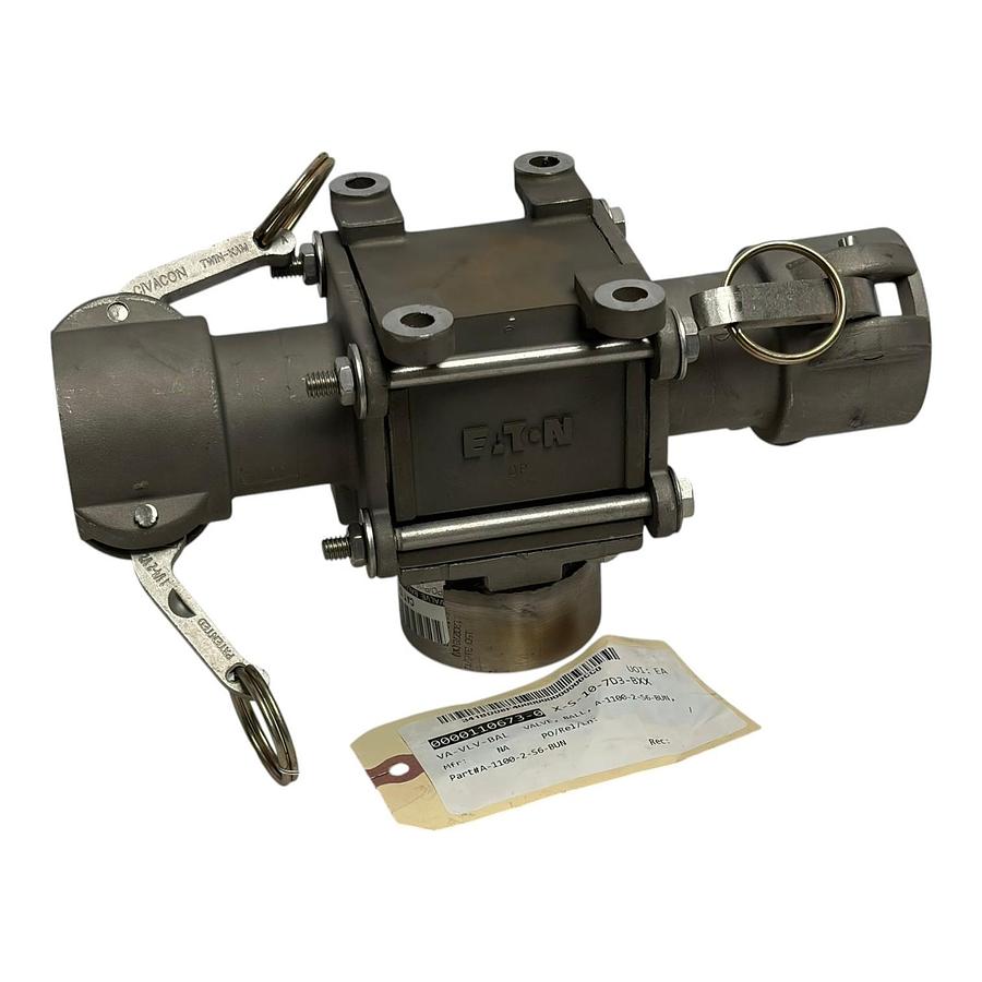 Used Eaton A-1100-2-S6-BUN Ball Valve 2" Teflon Camlock Inline Dry Disconnect New