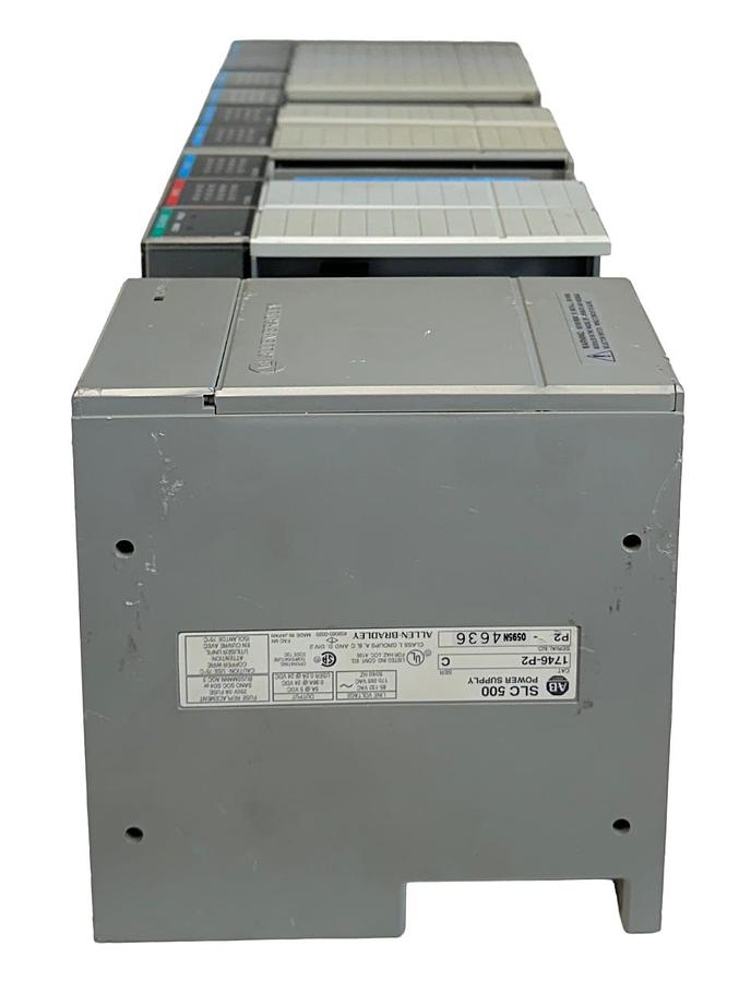 Used ALLEN BRADLEY 1746-A10 /A SLC 500 10-SLOT CHASSIS 1746-P2 /C POWER SUPPLY & MORE