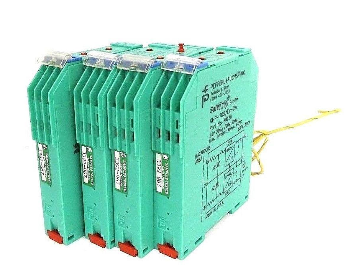 Used LOT OF 4 PEPPERL + FUCHS KHP-105/EX-2A SAFE TRIP BARRIER P/N: 91136