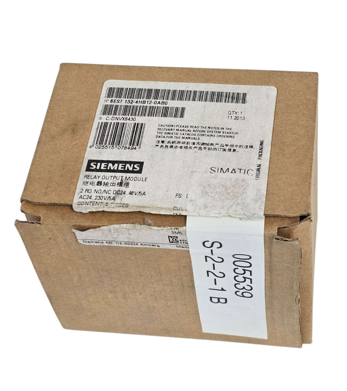 Used NEW SIEMENS 6ES7132-4HB12-0AB0 RELAY OUTPUT MODULES 6ES71324HB120AB0 (4/PACK)