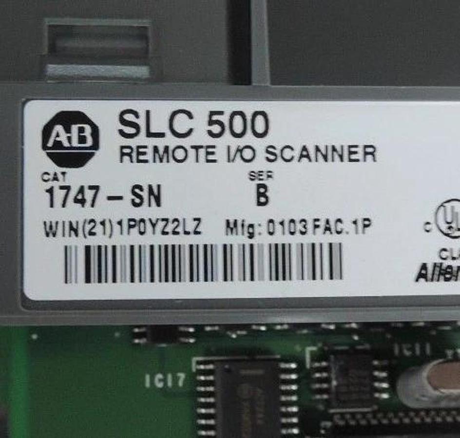 Used ALLEN BRADLEY 1747-SN REMOTE I/O SCANNER 1747SN SER. B *MISSING DOOR*