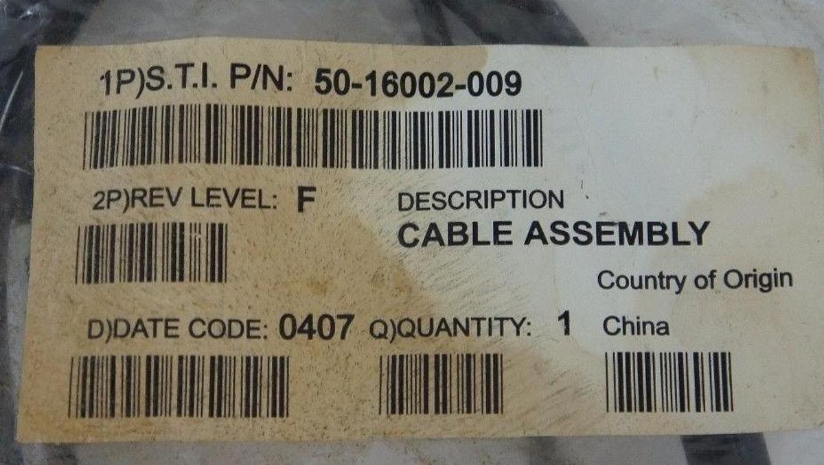NIB MOTOROLA S.T.I 50-16002-009 CABLE ASSEMBLY REV. F 5016002009