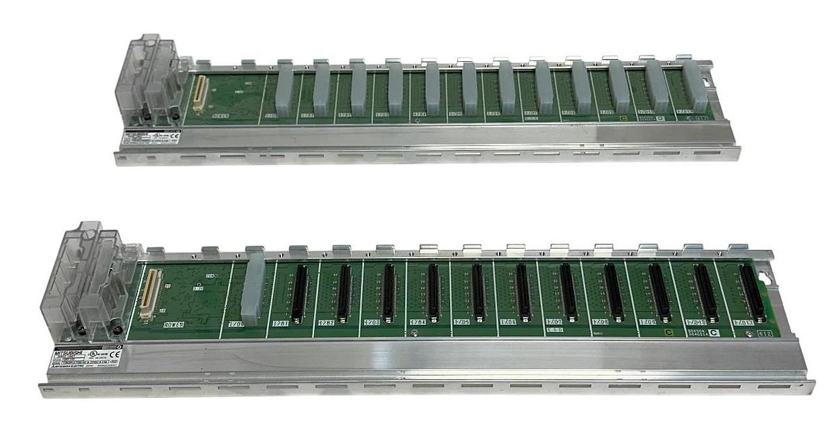 Used 2 MITSUBISHI Q612B MELSEC-Q 12 I/O SLOT / 1 POWER SLOT CHASSIS / RACKS 5VDC USNP