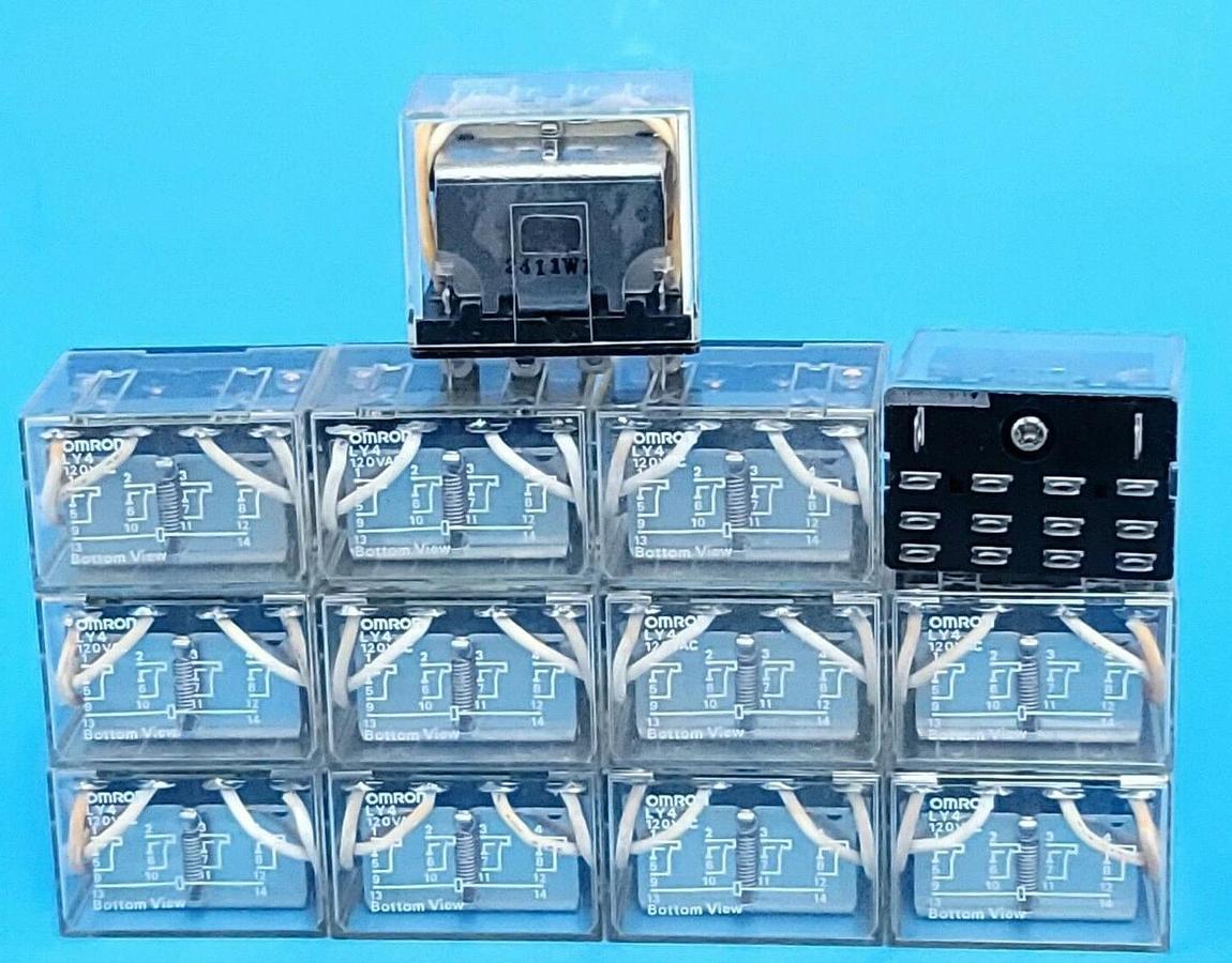 Used LOT OF 13 OMRON LY4120VAC RELAYS LY4 120VAC