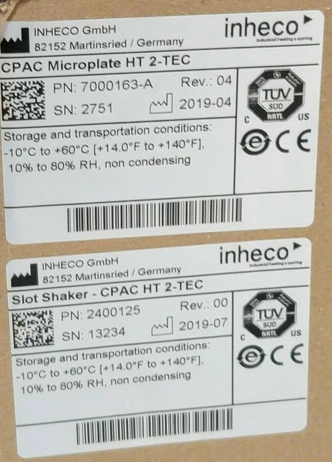 Used INHECO 7000163-A CPAC MICROPLATE HT 2-TEC 7000163A, 24VDC, 2400125