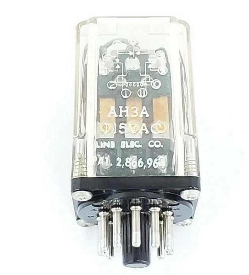 Used LINE ELECTRIC AH3A-115VAC RELAY 3AMP, 115VAC, AH3A