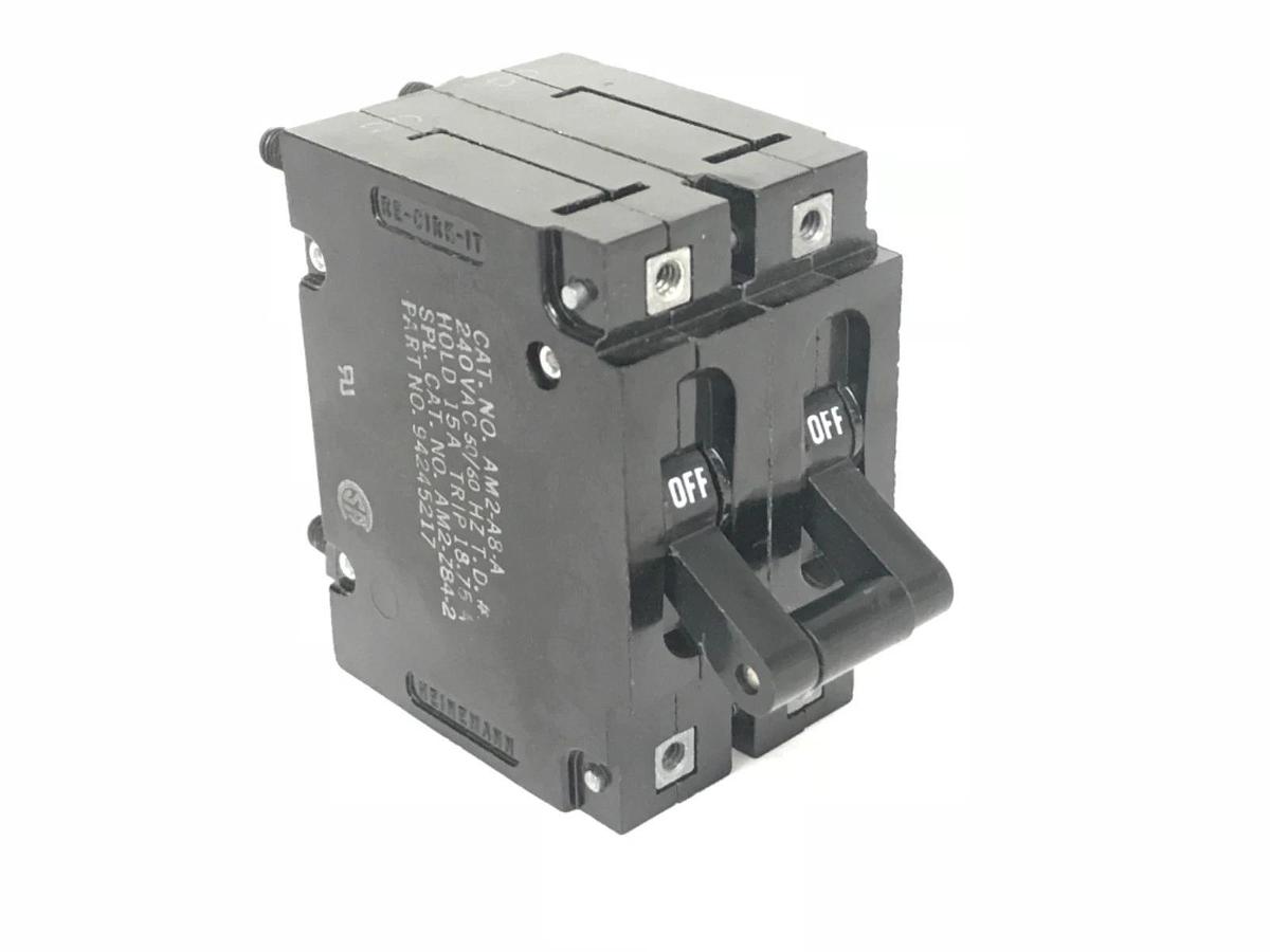 Used HEINEMANN AM2-A8-A CIRCUIT BREAKER 240VAC, 50/60HZ, AM2-Z84-2, 94245217, AM2A8A