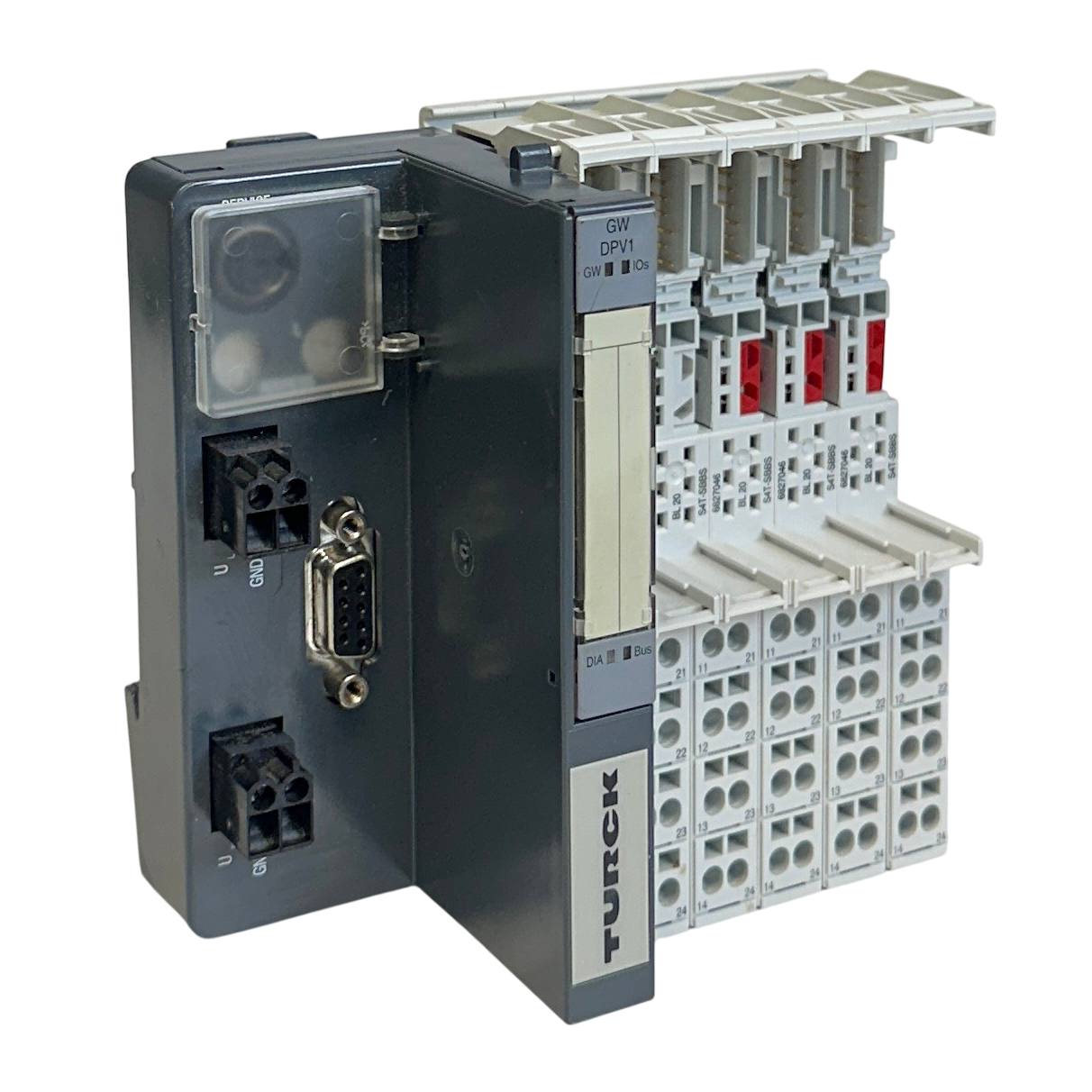 Used TURCK BL20-GW-DPV1 / 6827234 EXPANDABLE I/O GATEWAY MODULE S4T-SBBS 6827046 USNP