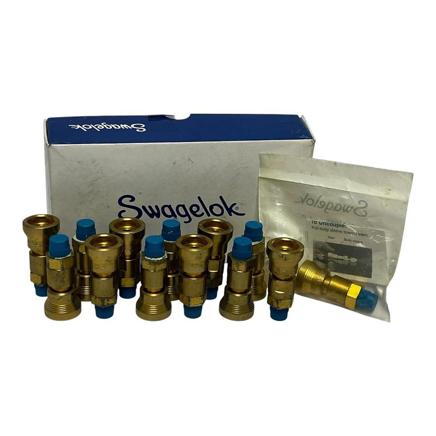 Lot of 13 Swagelok B-QC4-B-2PM Brass Quick-Connect Body QC4 Series 1/8" Male NPT
