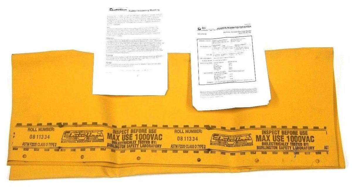 NEW UNITED TECHNOLOGIES CARRIER VP-795085 YELLOW VOLTAGE BARRIER SHEETING 3X2FT