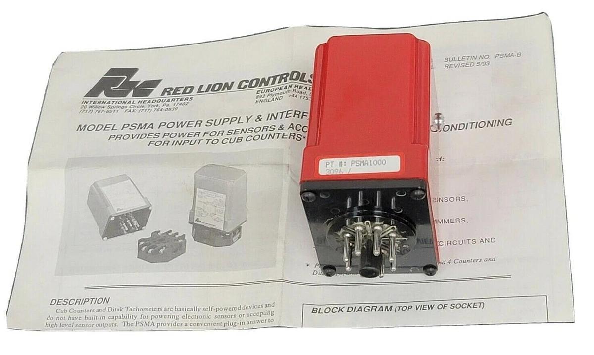 Used NEW RED PSMA100 POWER SUPPLY MODULE 8 PIN 115 VAC 50/60HZ