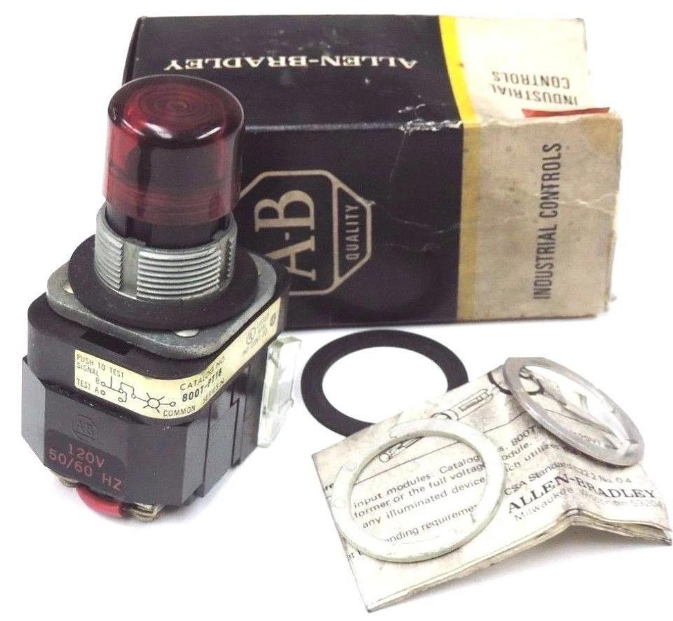 NIB ALLEN BRADLEY 800T-PT16 PUSHBUTTON 800TPT16 SER. N W/ 800T-XA SER. C CONTACT