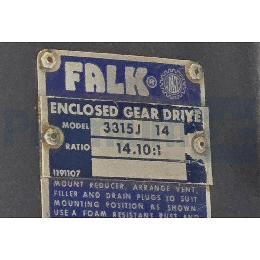 Used FALK 3315J-14 / 3315J14 Enclosed Gear Drive | 14.10:1 Ratio Speed Reducer 3315J