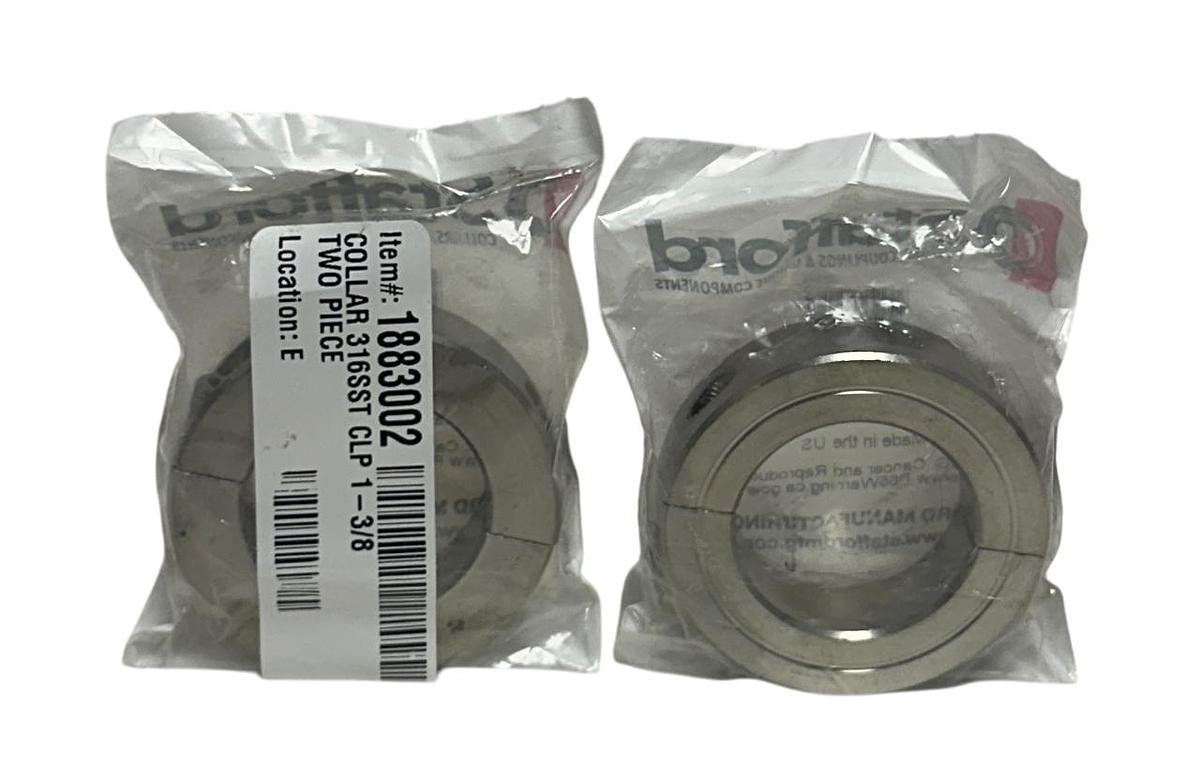 2 STAFFORD 8C106 / 81951 STAINLESS STEEL CLAMP COLLARS 2PC 1-3/8'' OEM NSFS
