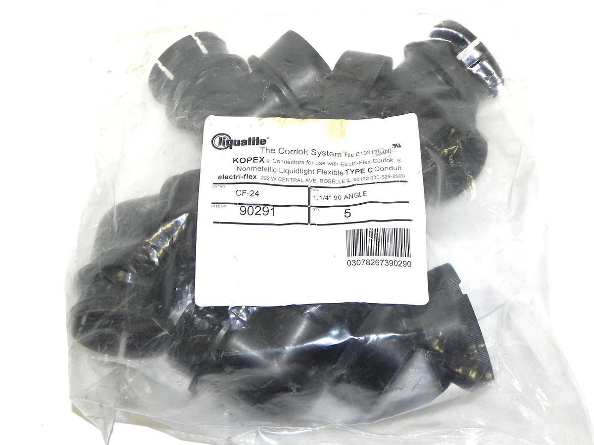 Used NEW LIQUATITE CF-24 KOPEX CONNECTORS ELECTRI-FLEX CORRLOK TYPE: 1.1/4'' 90 ANGLE