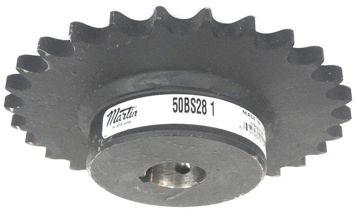 Used MARTIN 50BS28-1 ROLLER SPROCKET 1" BORE 28 TEETH 50BS281