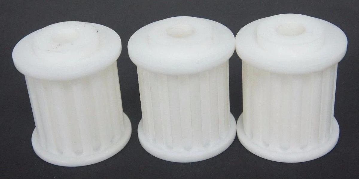 Used LOT OF 3 MARTIN 14-H-200 PLASTIC TIMING PULLEYS 2-1/4" WIDTH, 14 TEETH