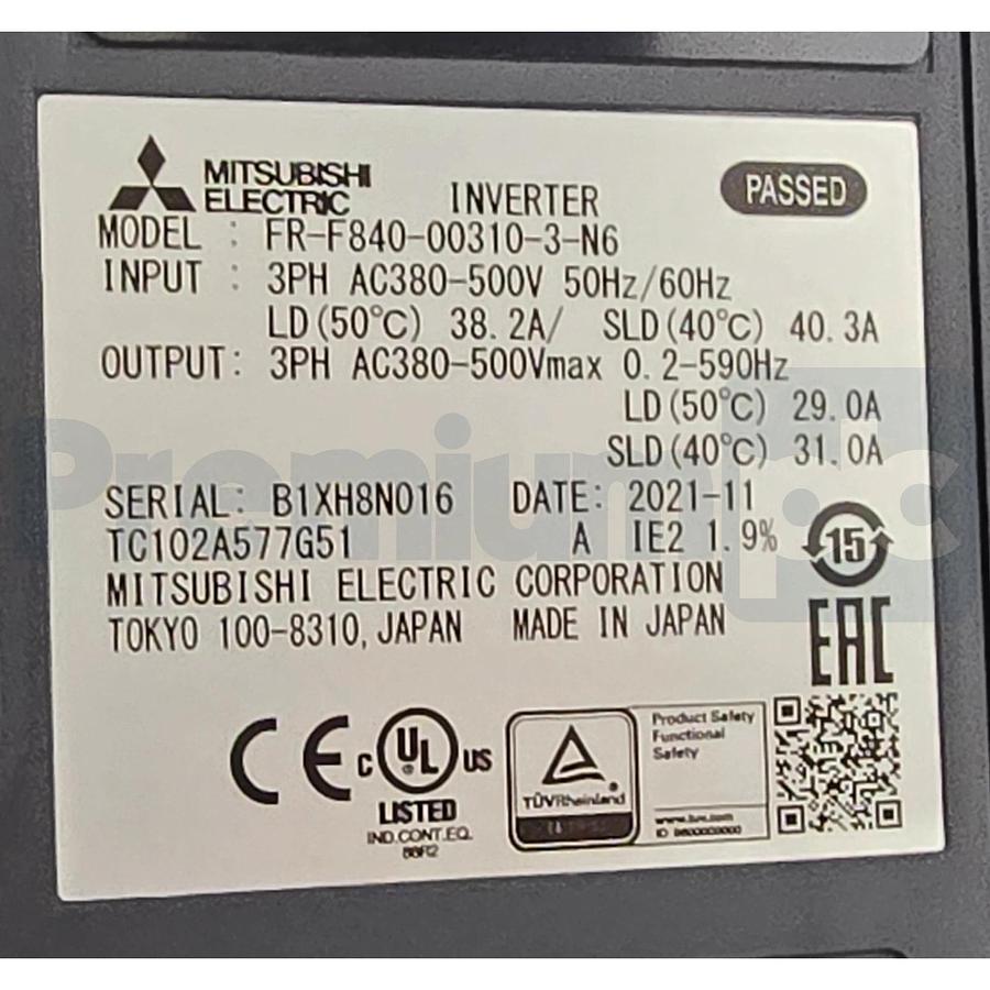 Mitsubishi FR-F840-00310-3-N6 FREQROL FR-F800 Inverter VFD 29A/15kW/20HP 3P NSMP