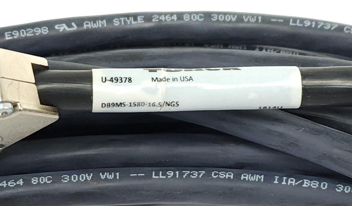 Used NEW TURCK DB9MS-1580-16.5/NG5 CABLE ASSEMBLY U-49378