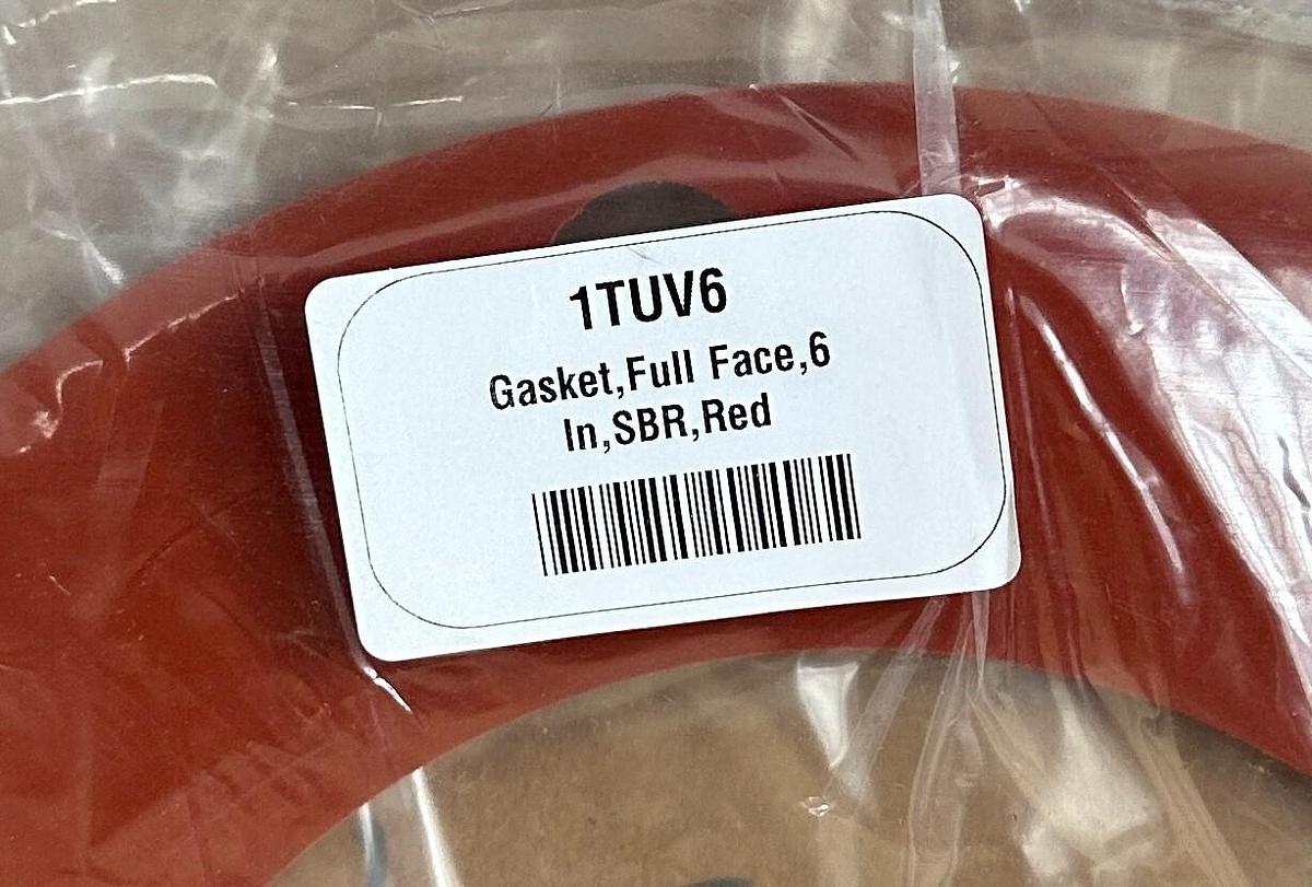Used 2 NAPAC GRAINGER 7124FF-0150-125-0600 / 1TUV6 FULL FACE GASKETS 6'' RED SBR NSMP