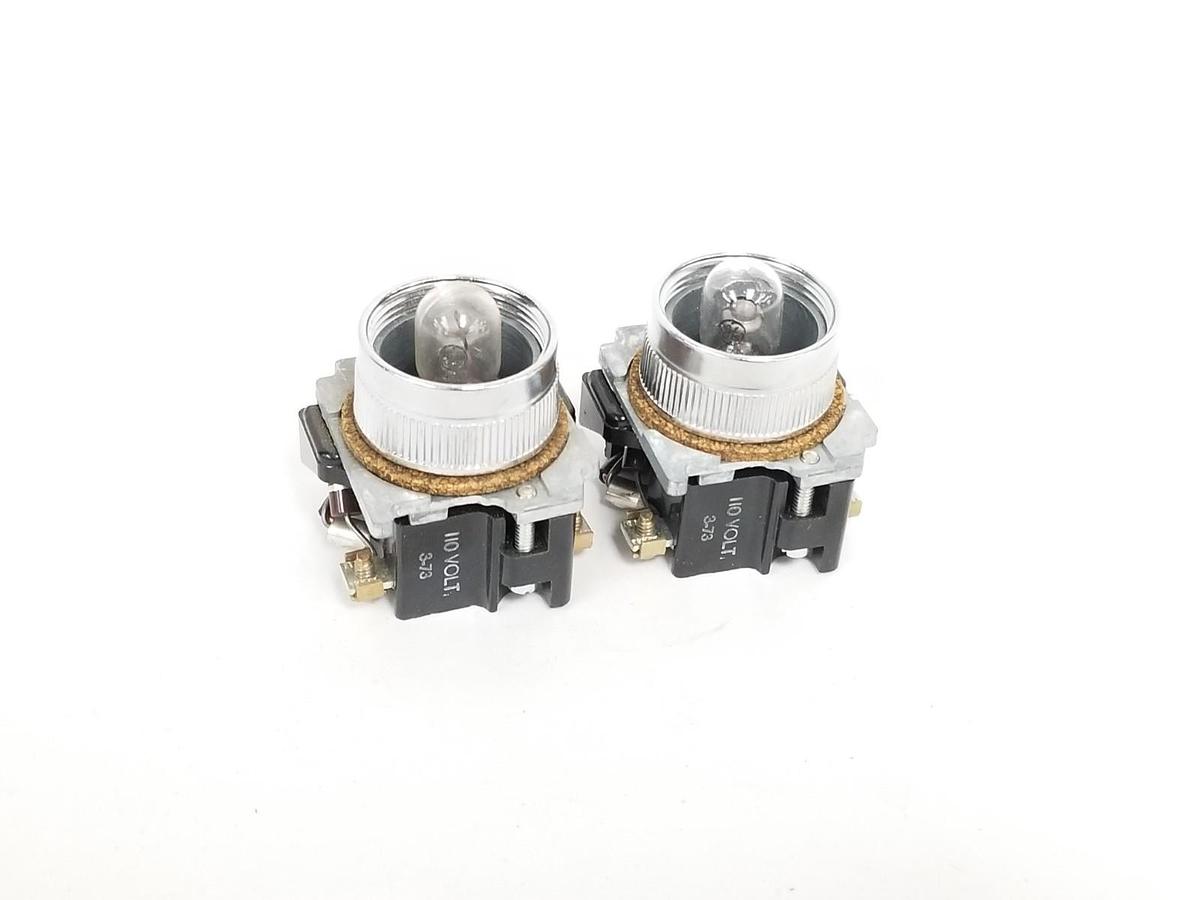 Used LOT OF 2 NEW CUTLER-HAMMER 10250T CONTACTS W/ INDICATOR LAMPS, 110V