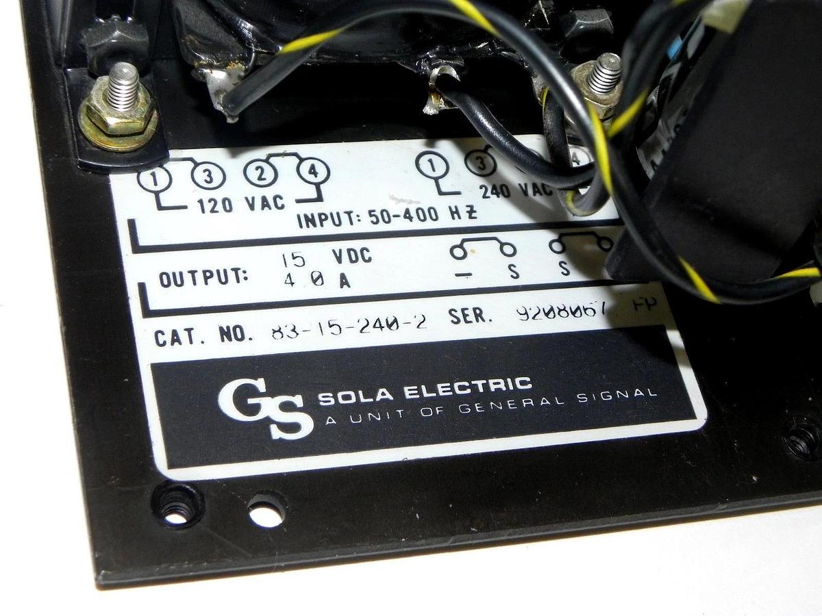 Used SOLA ELECTRIC 83-15-240-2 POWER SUPPLY 83152402