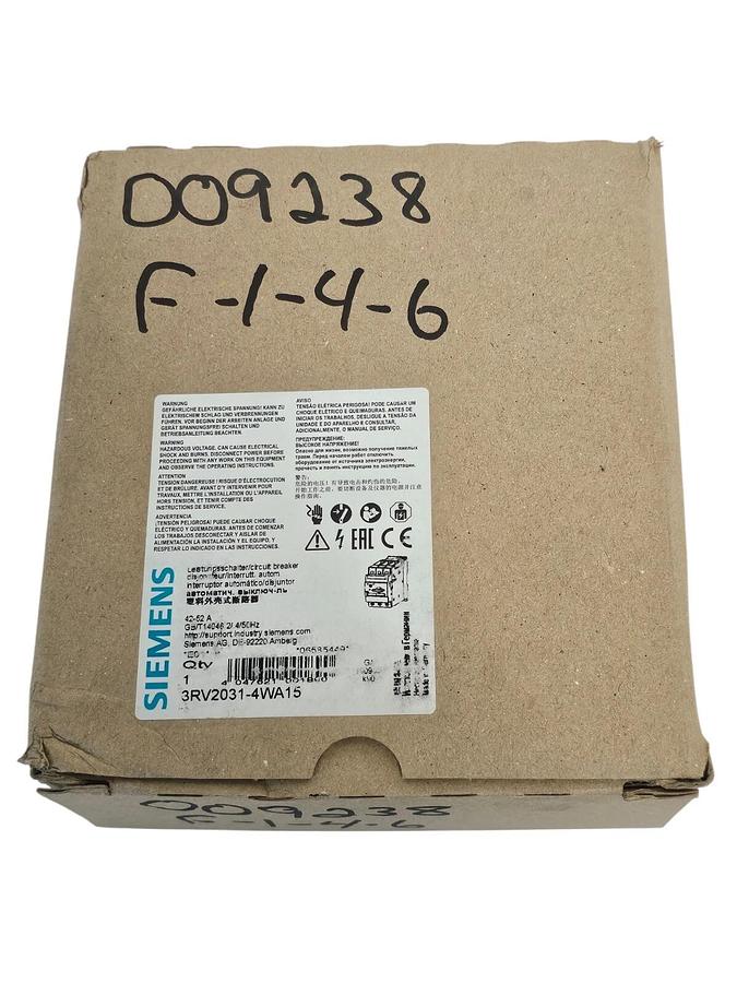 NIB SIEMENS 3RV2031-4WA15 CIRCUIT BREAKER 42-52A 3RV20314WA15