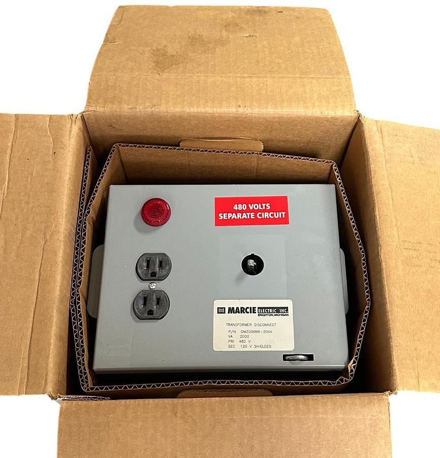 Used MARCIE ELECTRIC OM2000BR-200K / OM2000BR200K TRANSFORMER DISCONNECT PRI480V NSMP
