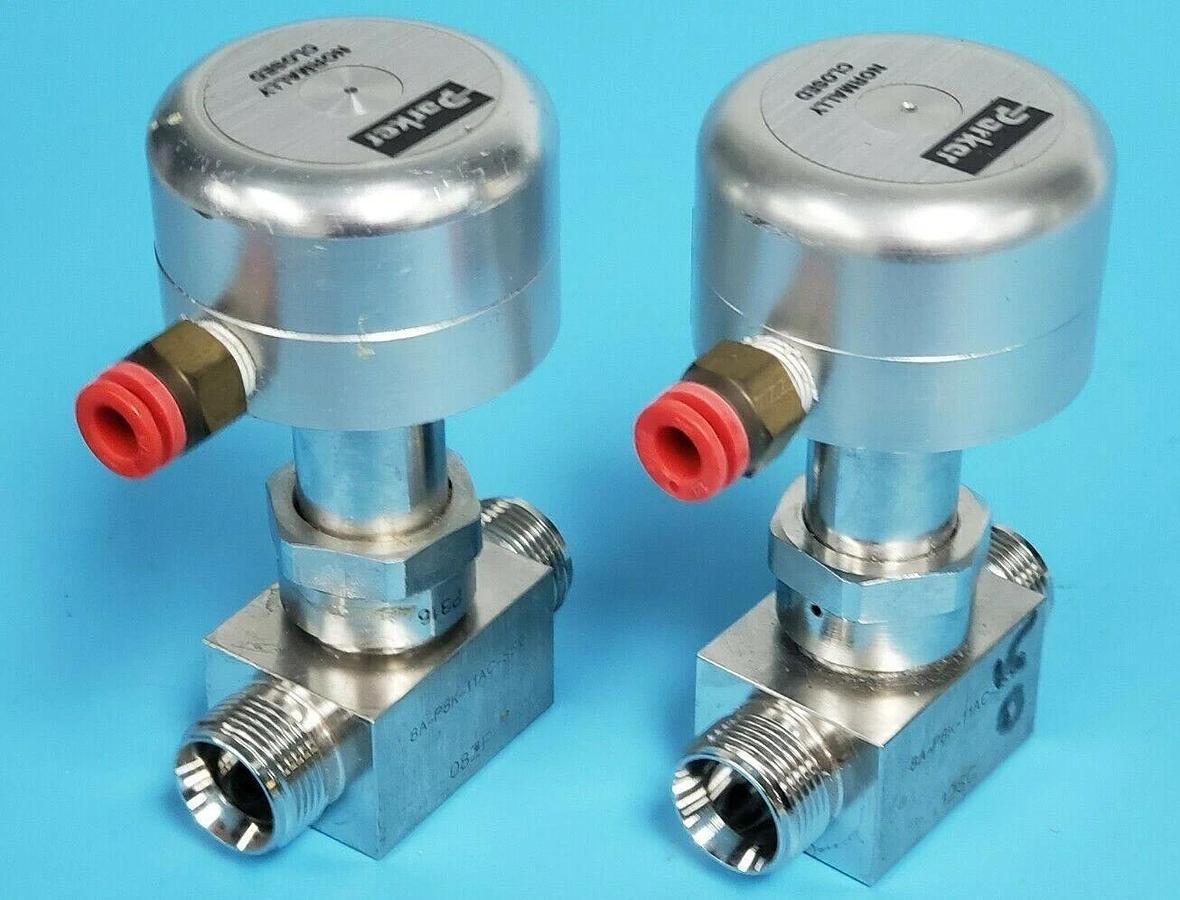Used LOT OF 2 PARKER UHP 8A-P8K-11AC-SSV HIGH PURITY VALVES SE11220 8AP8K11ACSSV