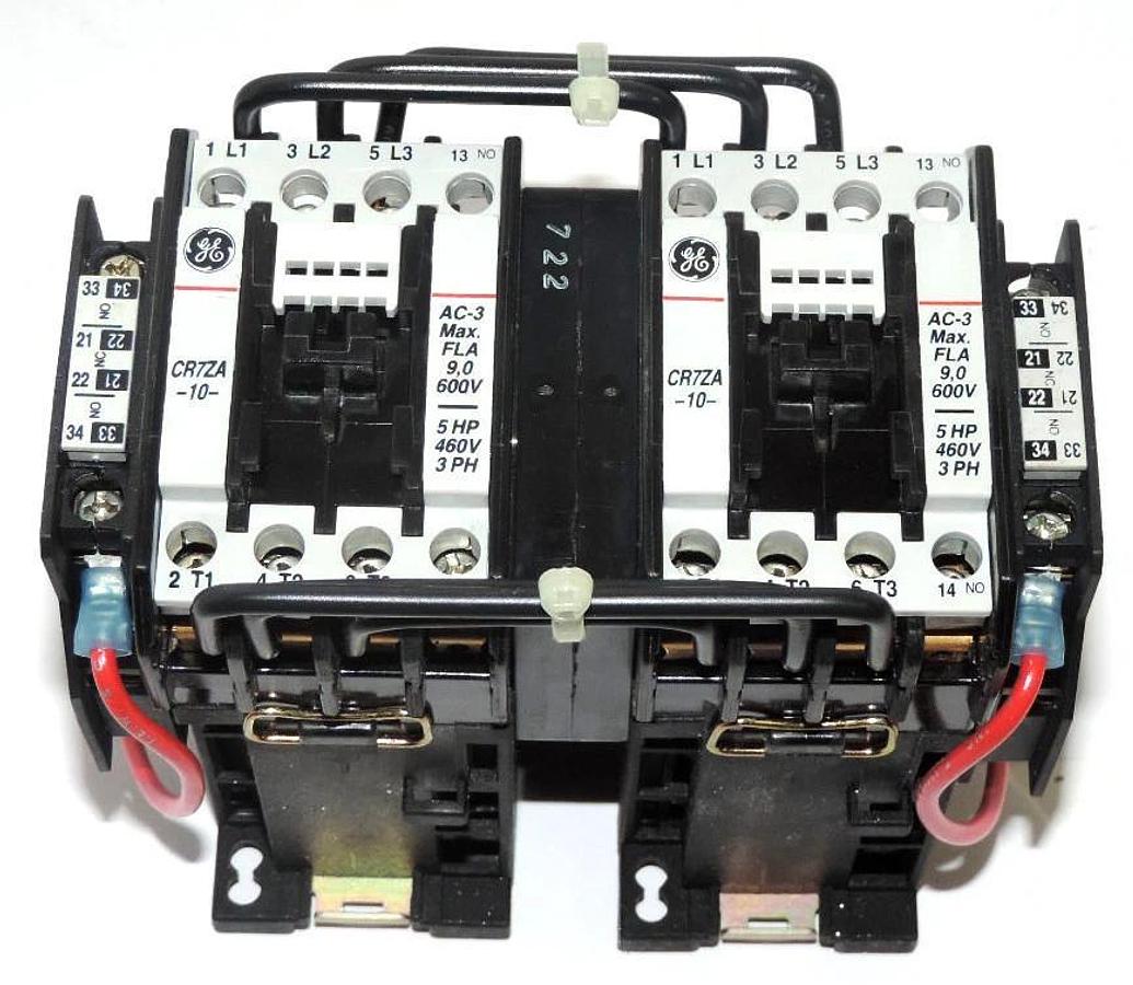 Used NEW GE CR71VAL3AZA MAGNETIC CONTACTOR REVERSER 250VDC 5HP CR7ZA-10 CR7XA11B