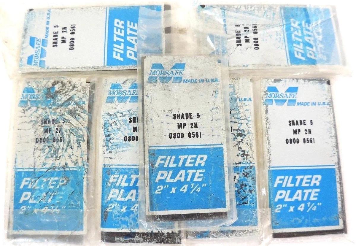 Used LOT OF 7 NEW MORSAFE SHADE 5 MP 2H 0800 0561 FILTER PLATES 2'' X 4-1/4''