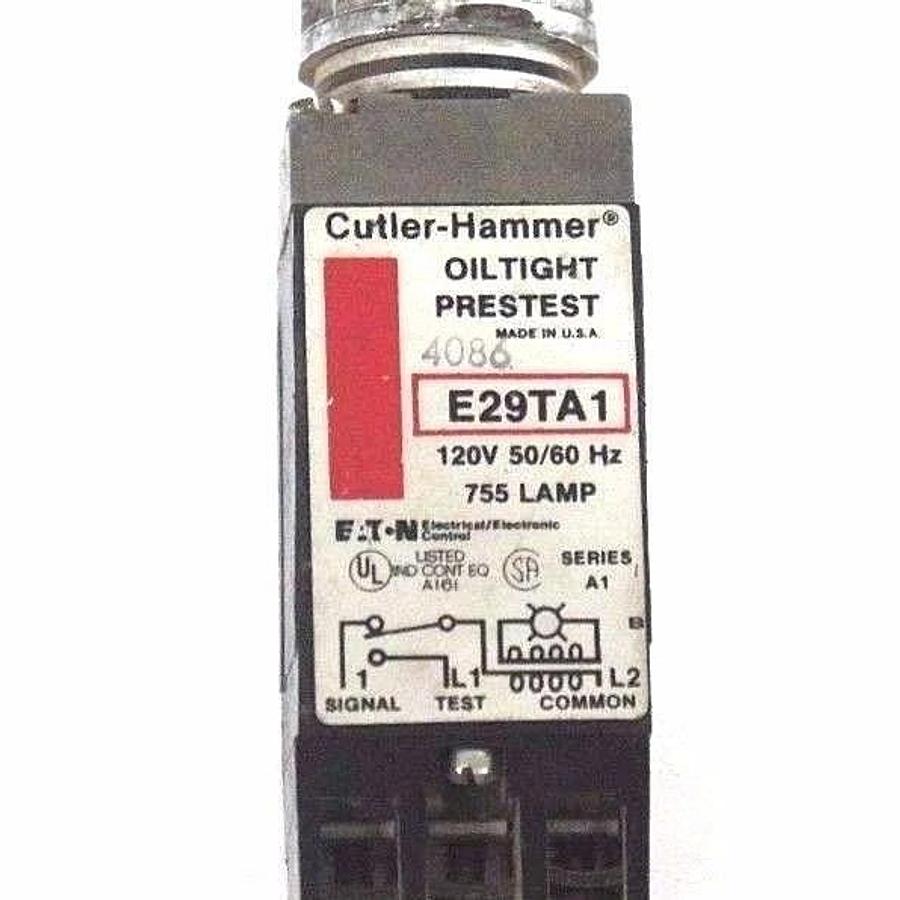 Used LOT OF 2 CUTLER HAMMER E29TA1 OILTIGHT PRESTEST INDICATORS SER A1, 50/60HZ, 120V
