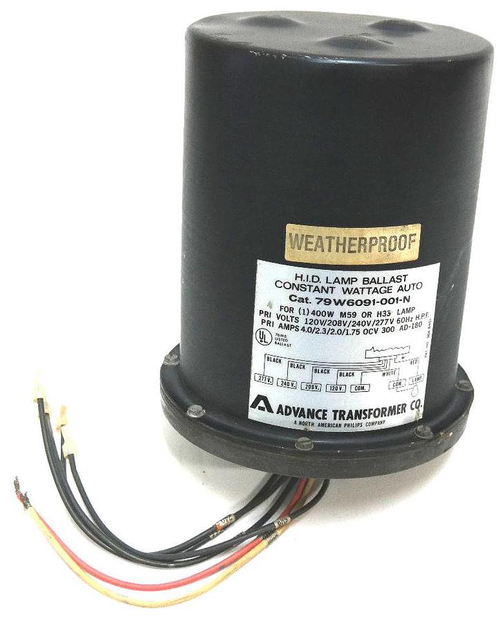 Used NEW PHILLIPS ADVANCE 79W6091-001-N OUTDOOR WEATHERPROOF HID LAMP BALLAST 400W