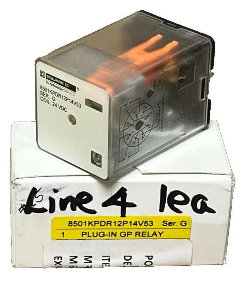 Square D 8501KPDR12P14V53 8-Pin Relay 24VDC Coil DPDT 10A LED Indicator, NSMP