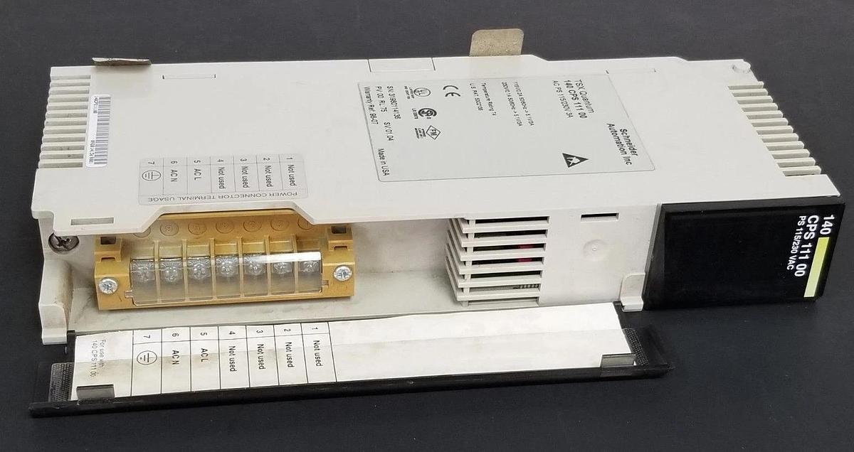 Used SCHNEIDER AUTOMATION 140 CPS 111 00 POWER SUPPLY 115/230V 3A PV: 00 RL: 75