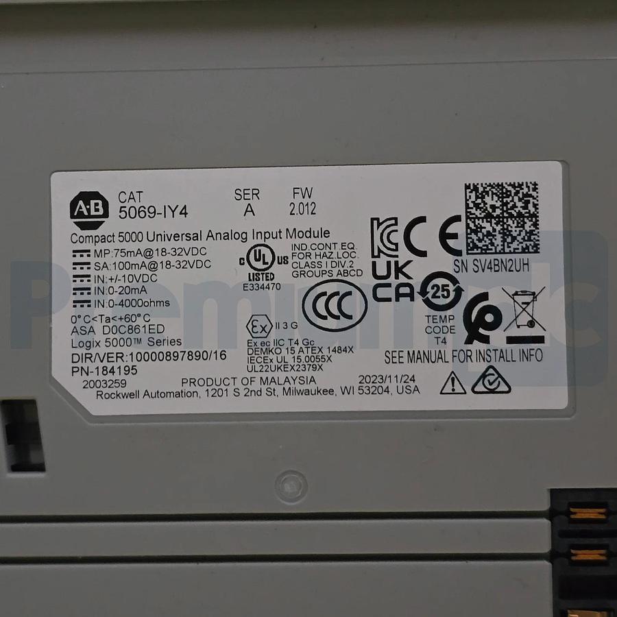 Allen-Bradley 5069-IY4 /A CompactLogix 5000 I/O Analog Input Module 4CH NSMP 885630530147