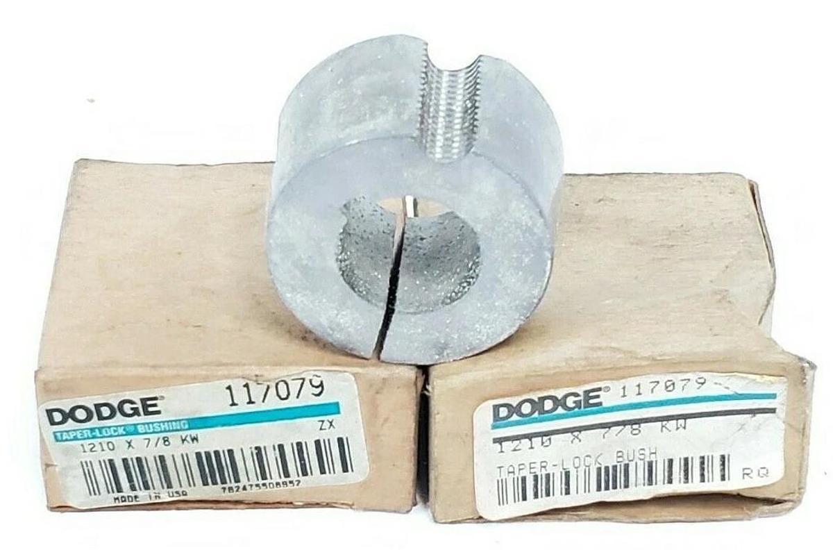 Used LOT OF 2 NIB DODGE 117079 TAPER-LOCK BUSHINGS 1210 X 7/8 KW