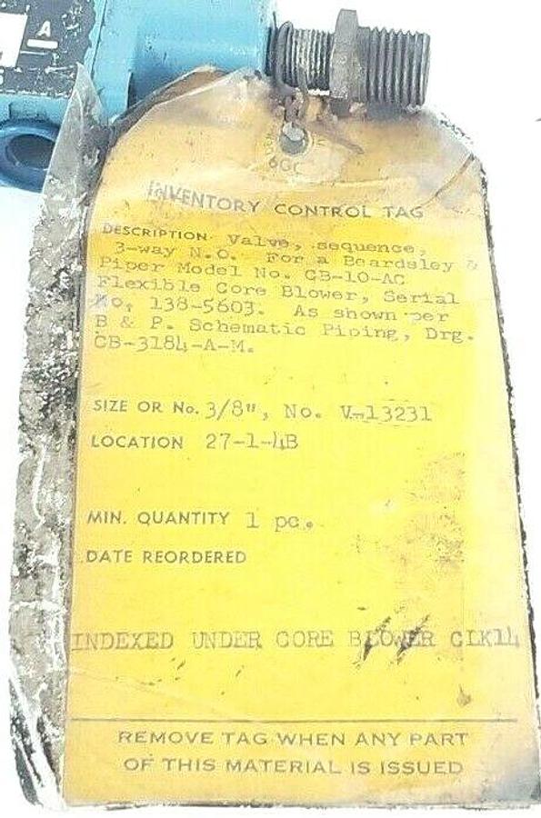 Used MAC 1804-1-03 3-WAY SEQUENCE SOLENOID VALVE 3/8" V-13231 1804103
