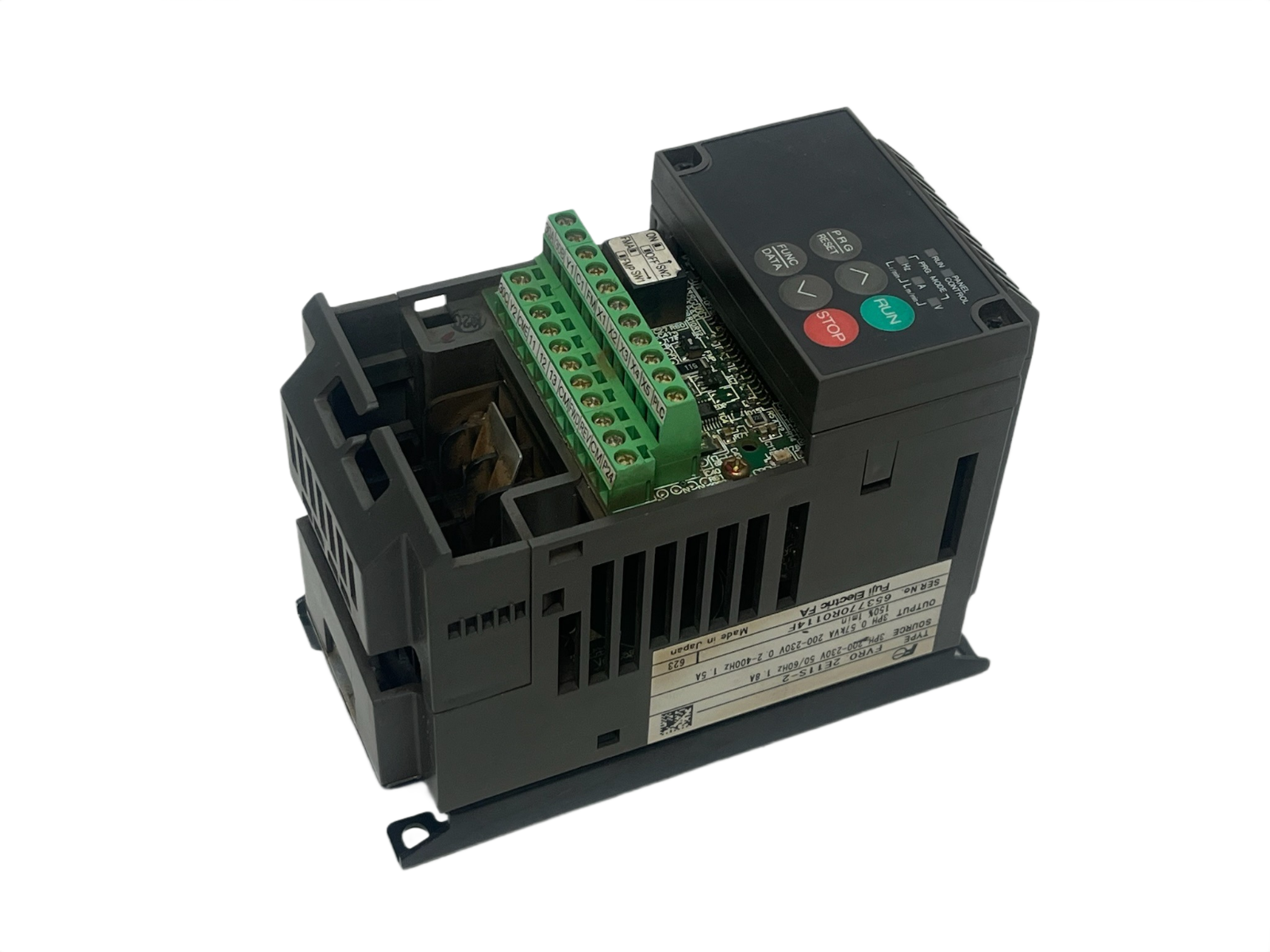 Used Fuji Electric FVR0.2E11S-2 Inverter 0.2kW 1/4HP 230V 3-Phase VFD