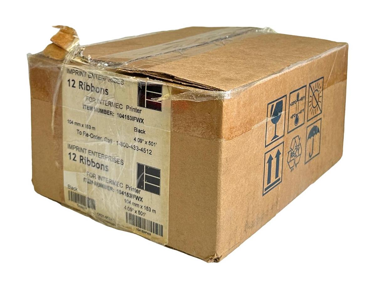 Used 12 NEW IMPRINT ENTERPRISES 104153IFWX RIBBONS FOR INTERMEC PRINTER 4.09'' x 501'
