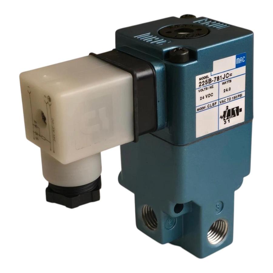 MAC Valve 225B-781JC | 225B-781JC-CLSF 3/2-way Solenoid Valve 24VDC 150PSI NSMP