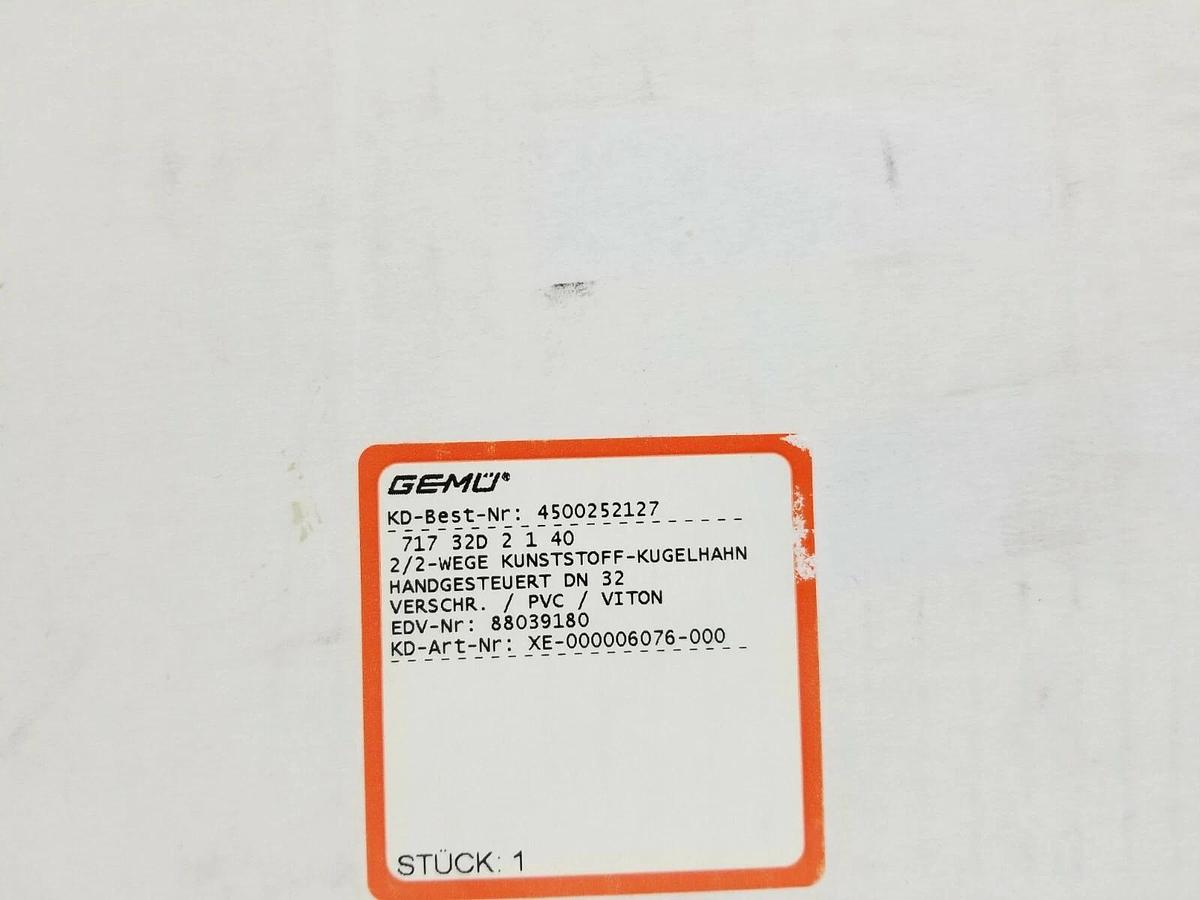 LOT OF 2 NEW GEMU 4500252127 VKD BALL VALVES 717-32D-2-1-40 DN32 (INCOMPLETE)
