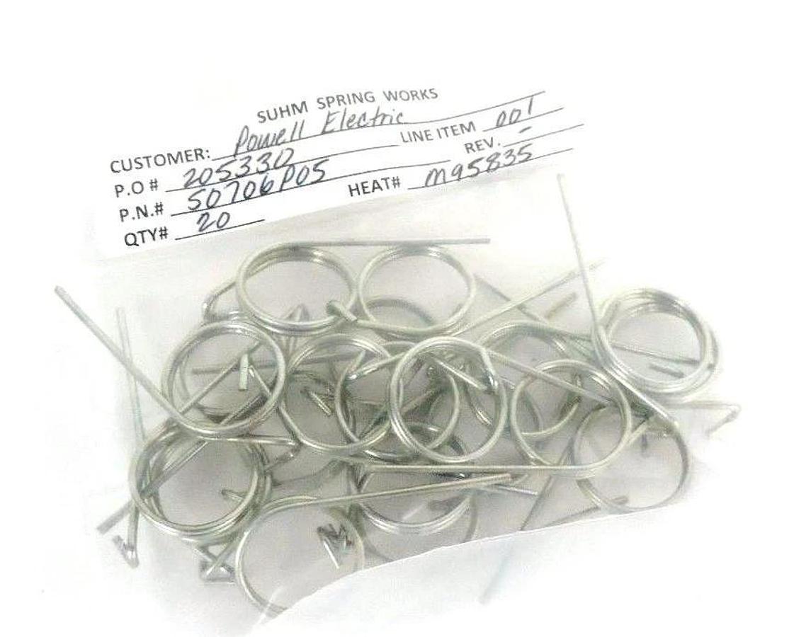 Used LOT OF 20 SUHM SPRING WORKS 50706P05 SPRINGS