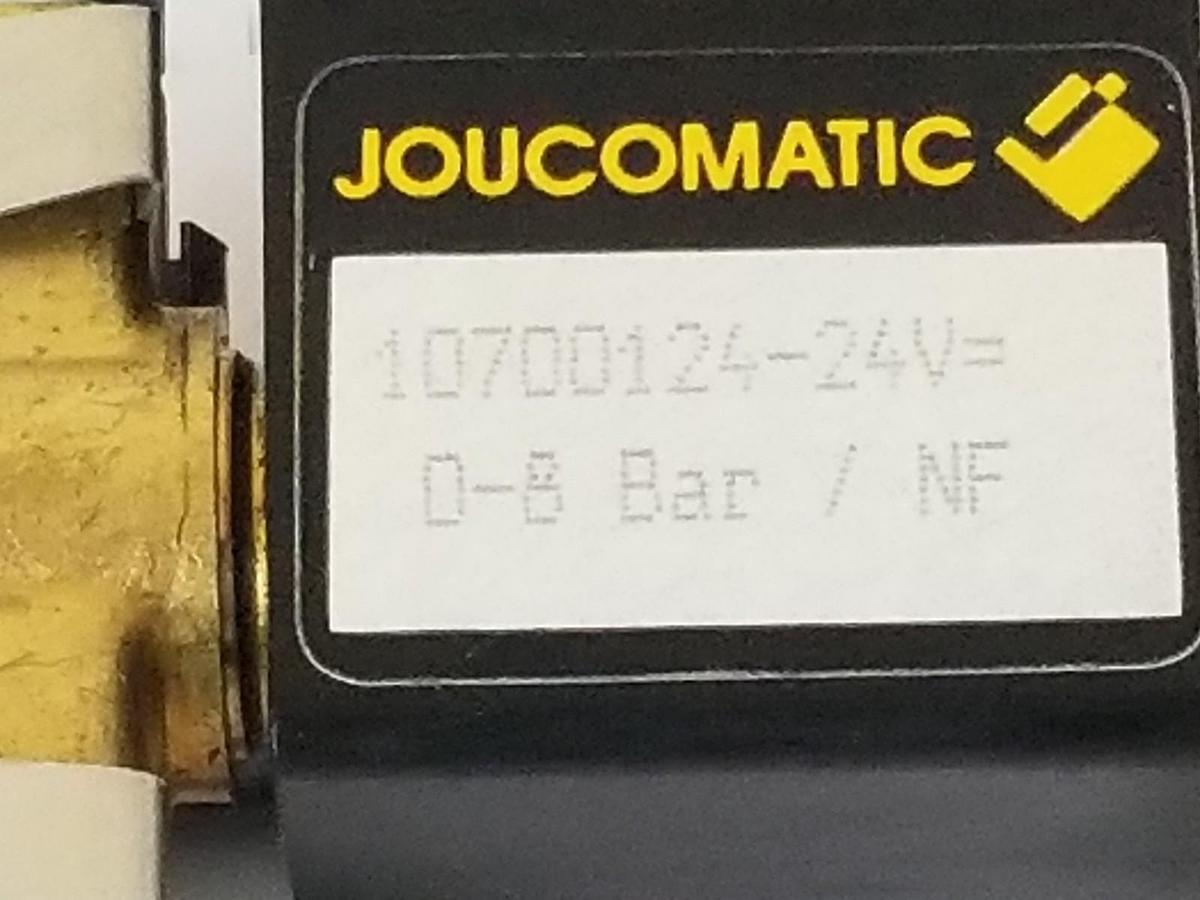 Used JOUCOMATIC 10700124-24V SOLENOID VALVE W/ MURRELEKTRONIK 3124428 PLUG/CABLE ASSY