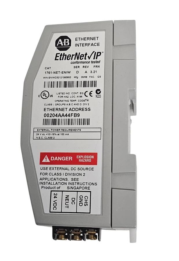 Used Allen Bradley 1761-NET-ENIW /D MicroLogix Series EtherNet/IP Interface Module