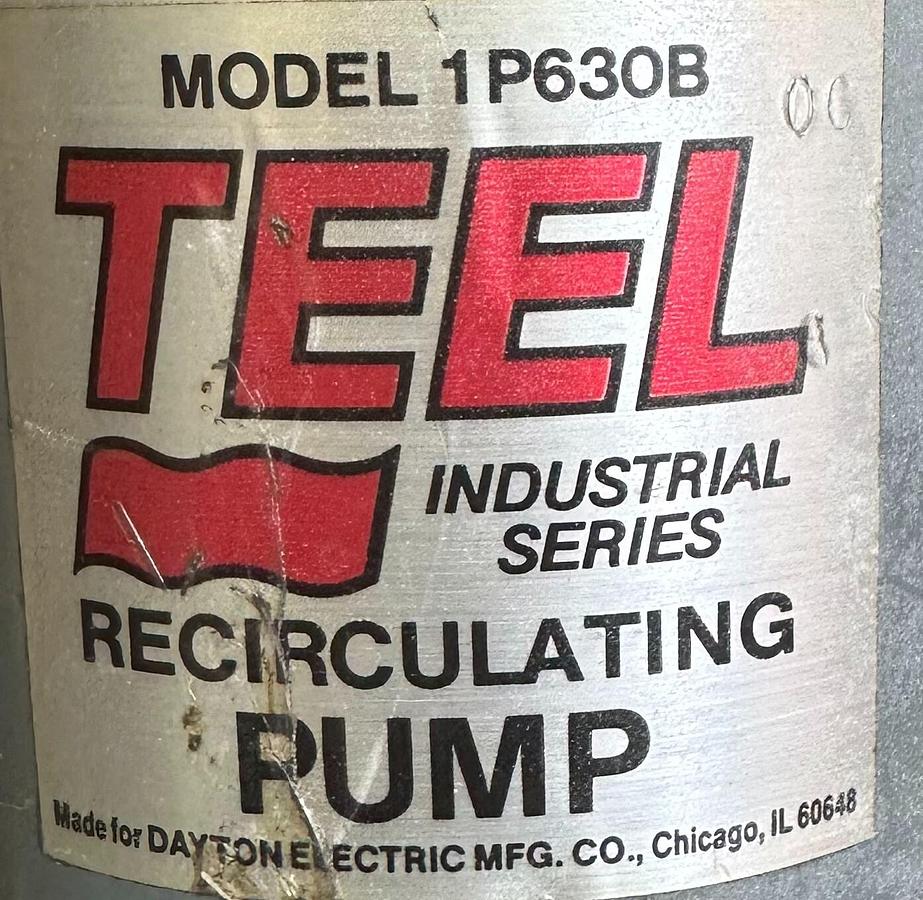 Used DAYTON TEEL 1P630B RECIRCULATING PUMP 9M289 1/25HP 230V 1590RPM TYPE 63 60Hz