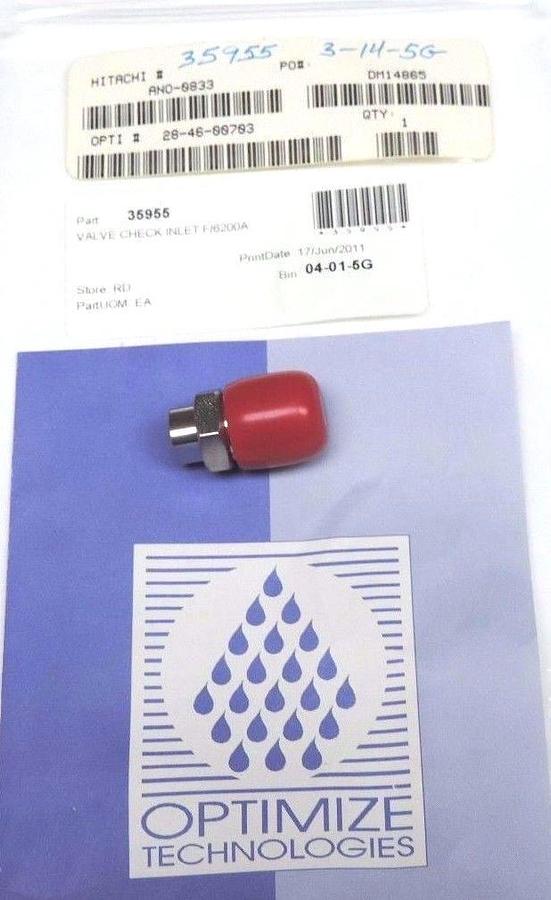 NEW OPTIMIZE TECHNOLOGIES 28-46-00703 VALVE CHECK INLET F/6200A, 284600703