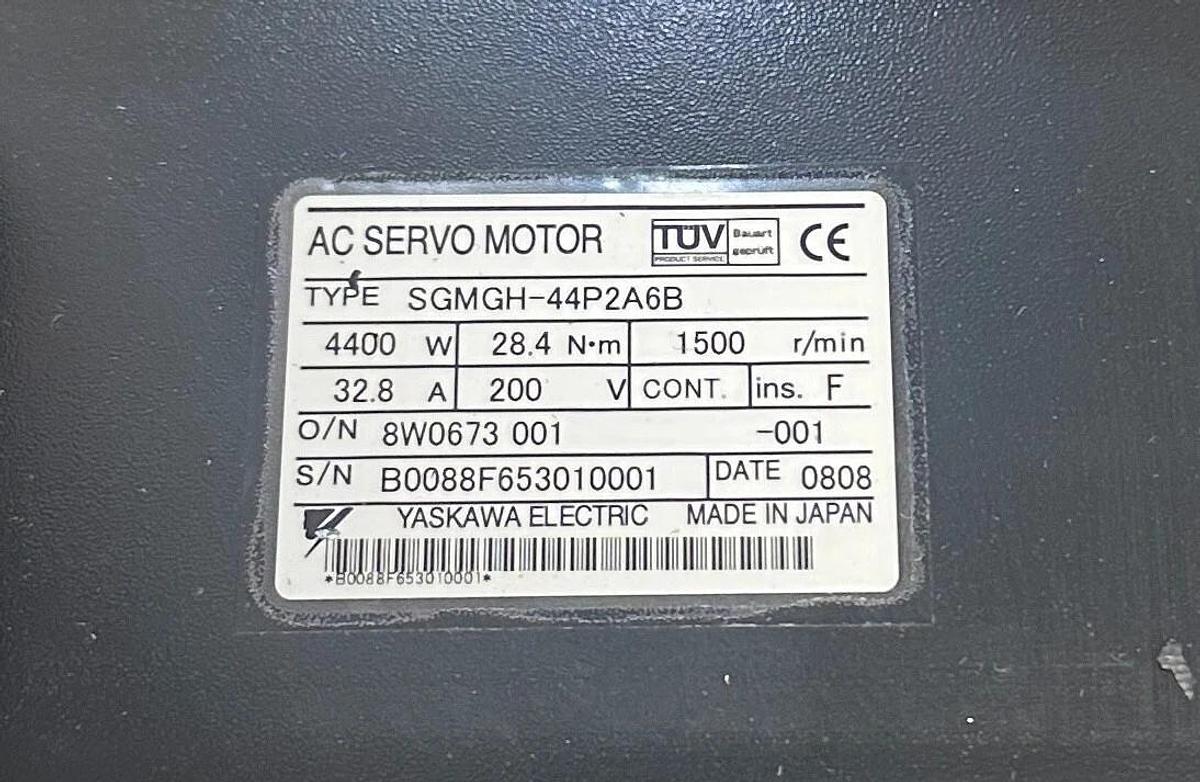YASKAWA ELECTRIC SGMGH-44P2A6B / SGMGH44P2A6B AC SERVO MOTOR 4400W 28.4Nm NSNP